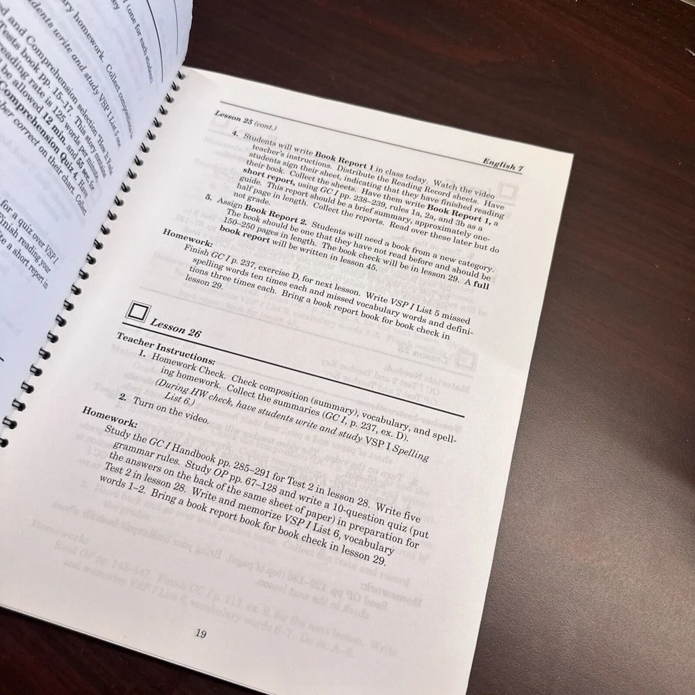 Abeka academy English 7 Video Manual Video Program
